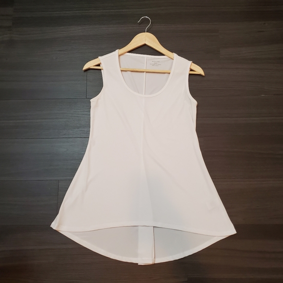 Grace Tops - GRACE White Sleevess Tunic with Stretch